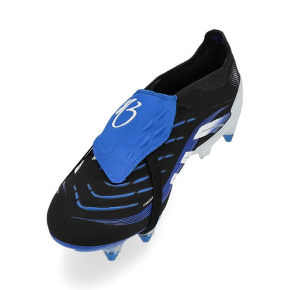 side view of the adidas Predator Elite Fold-over Tongue SG Jude Bellingham Signature Edition in Black/Blue/White