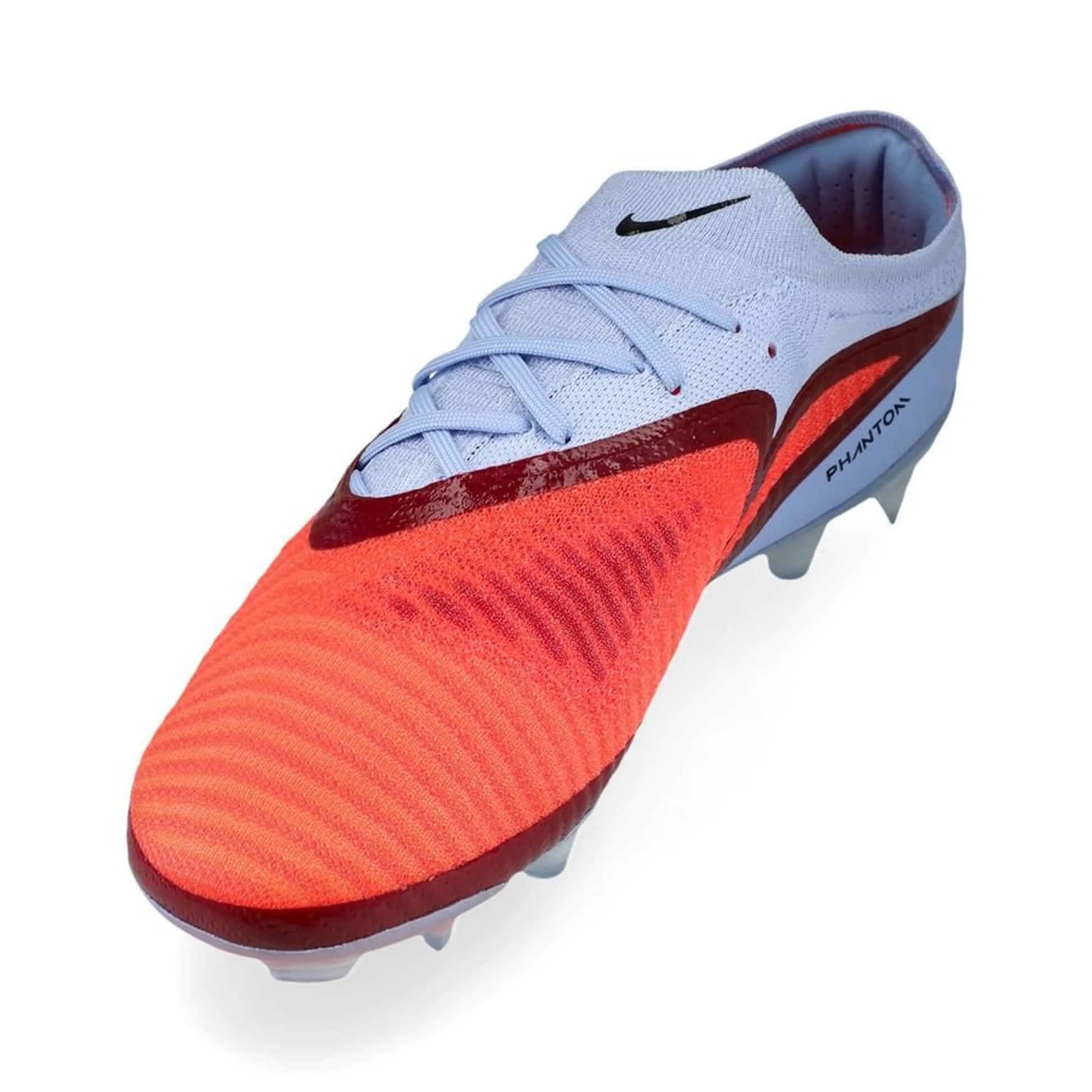 side view of the Nike Phantom 6 Elite Low Cut FG Scary Good in Tint/Crimson colorway