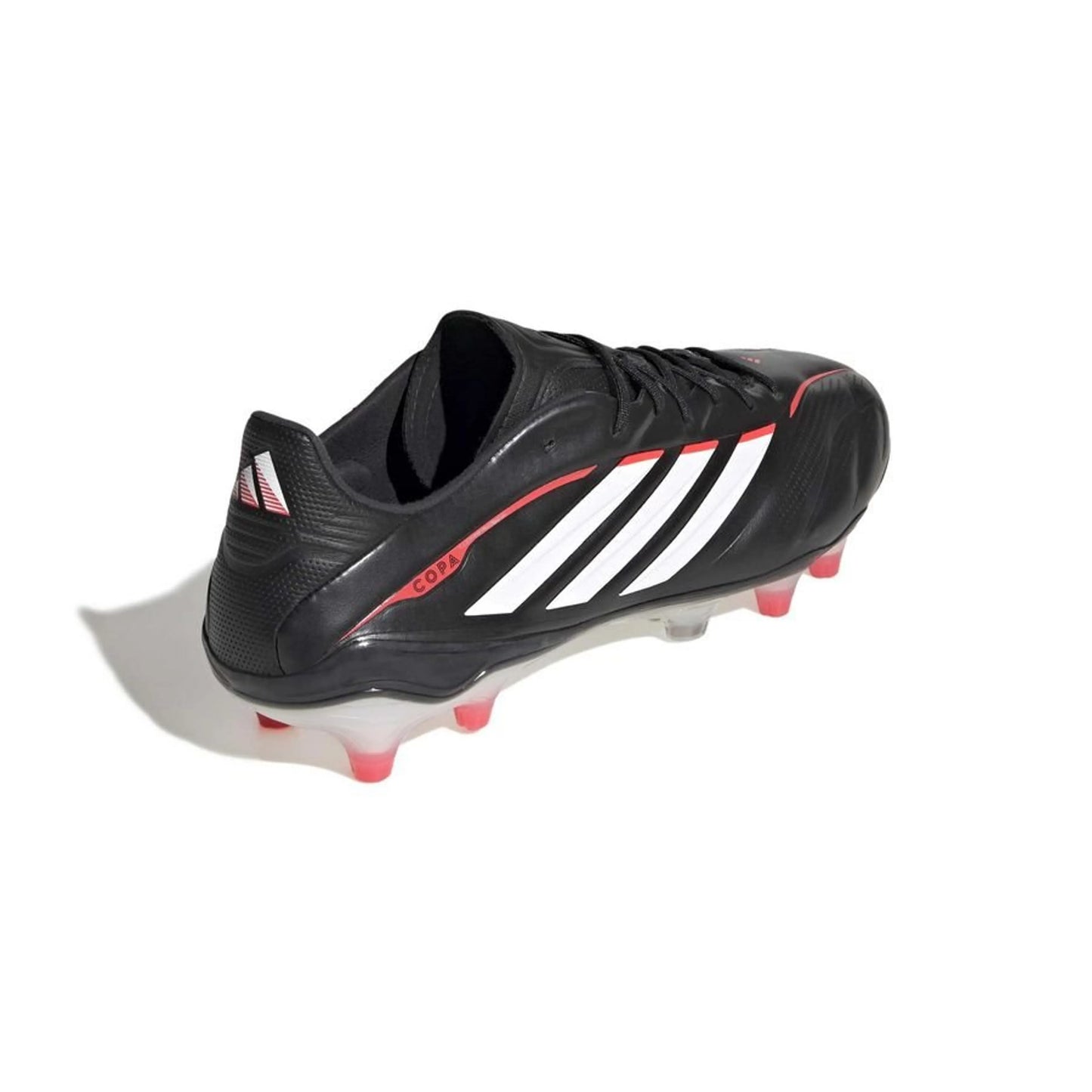 side view of the adidas Copa Pure Elite IV FG Immortal DNA in Black/Red/White colorway