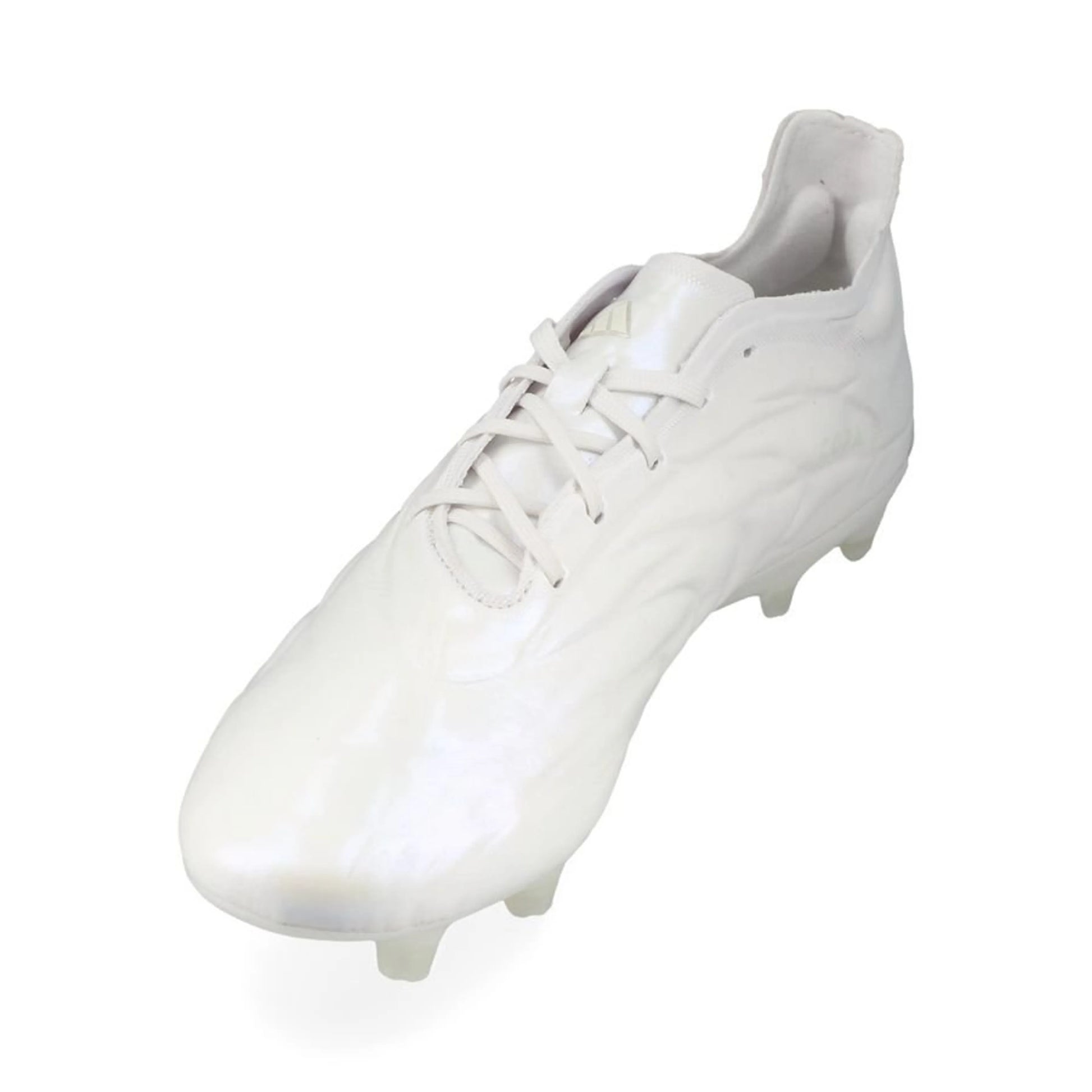 side view of the adidas Copa Pure FG Pearlized pack in a clean White finish.