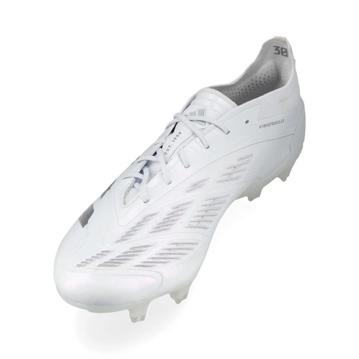 side view of the adidas Predator Elite FG Pearlized pack in a clean White finish.