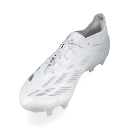 side view of the adidas Predator Elite FG Pearlized pack in a clean White finish.