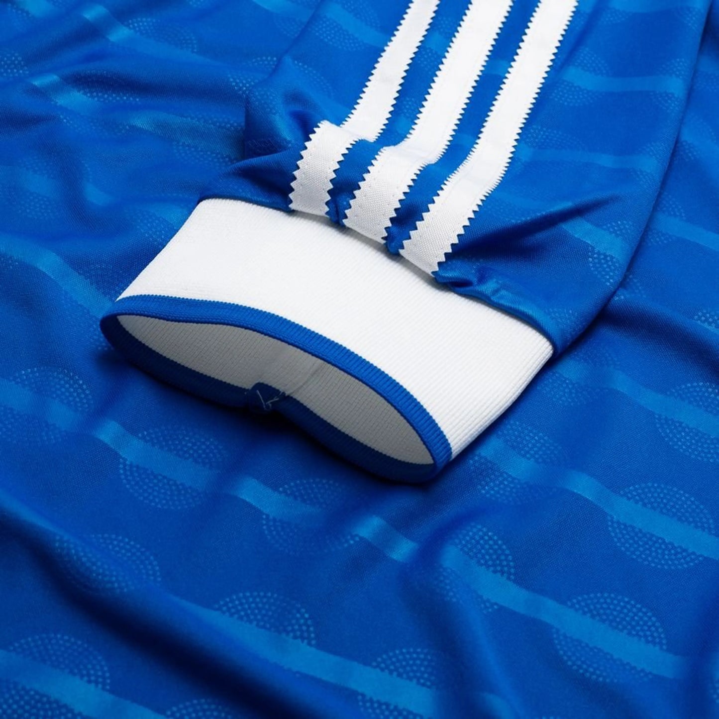 sleeve view of the Adidas Real Madrid 2025/26 Third Blue Long Sleeve Jersey