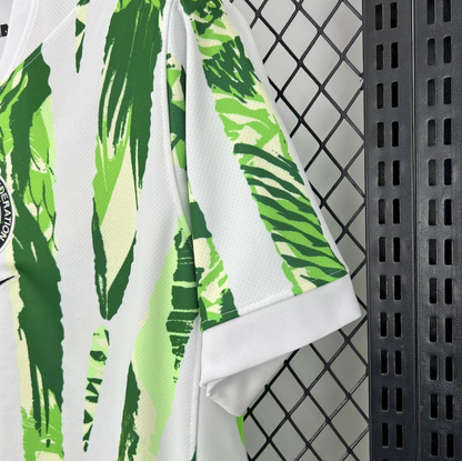sleeve view of the Nigeria 25/26 Home White/Green Football Short Sleeve Jersey Designed By Nike