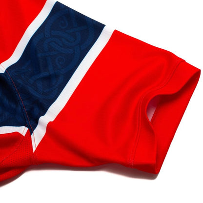 sleeve view on the Nike Norway 2026 World Cup Home Red Shirt