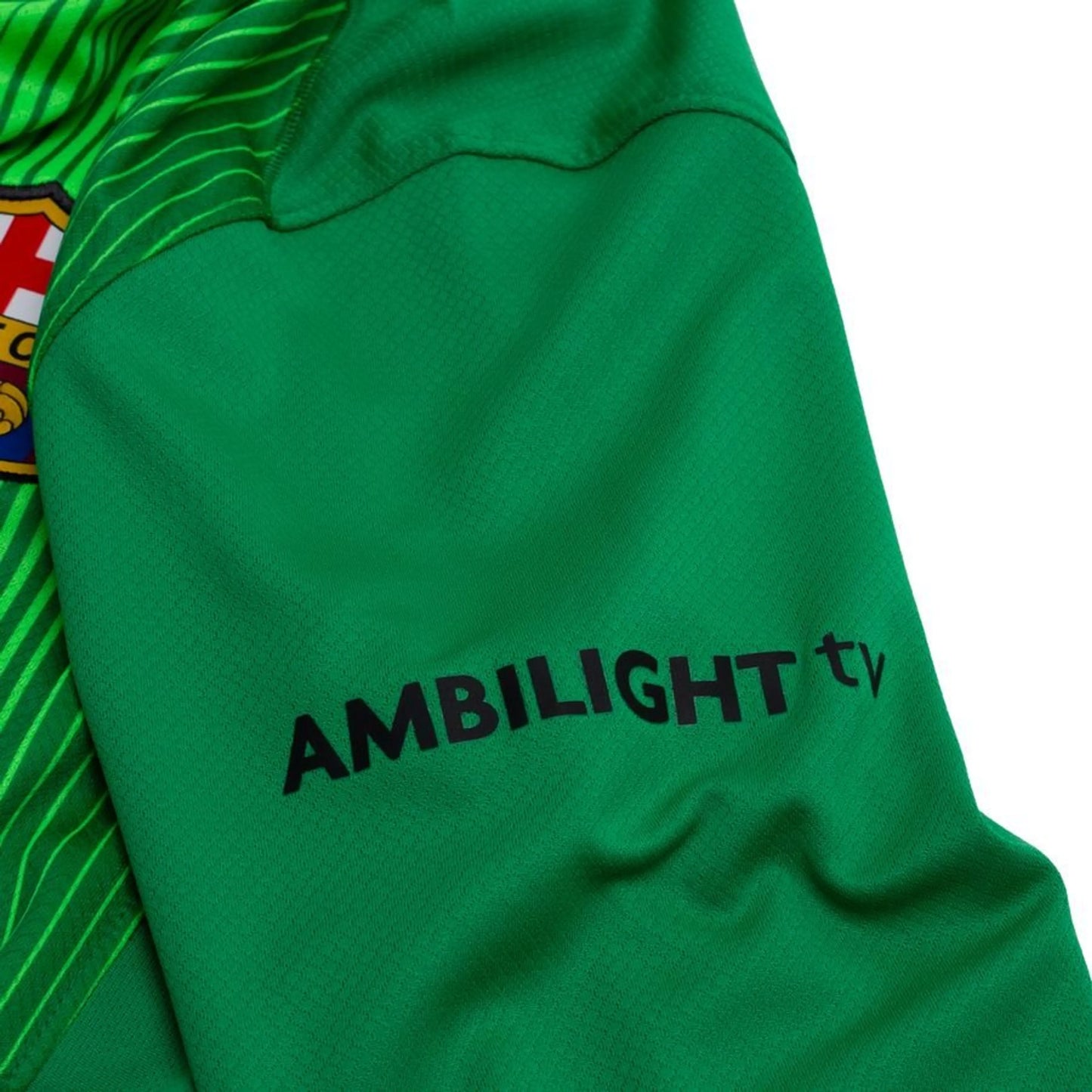 sleeve view of the Nike FC Barcelona 2025/26 Home Goalkeeper Shirt in Green/Black
