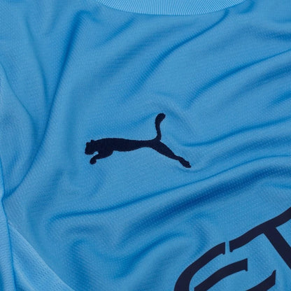 sponsor logo on the PUMA Manchester City 2025/26 Home Shirt Long Sleeves