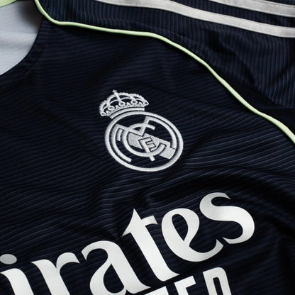 team logo view of the Adidas Real Madrid 2025/26 Away Long Sleeve Jersey