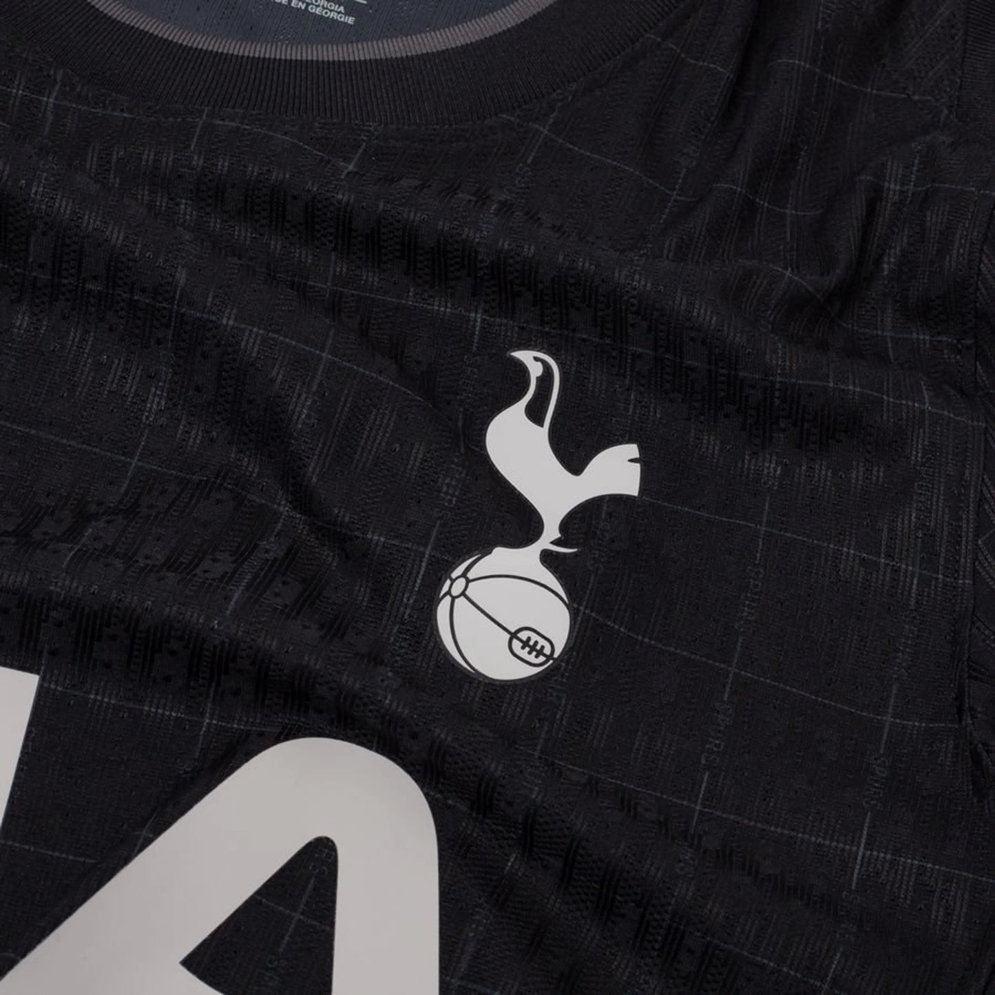 team logo on the Nike Tottenham Hotspur 2025/26 Away Black Jersey