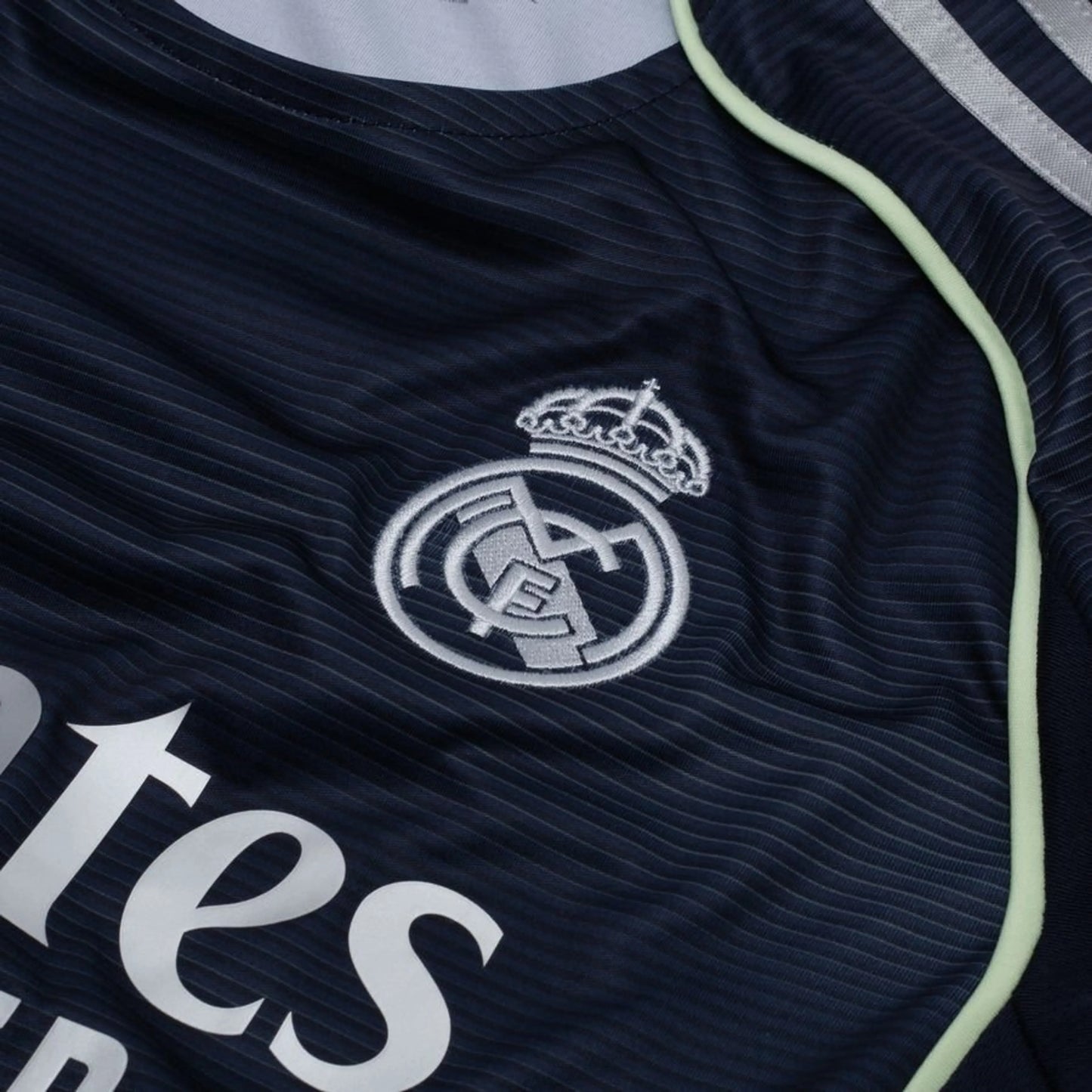 team logo on the Adidas Real Madrid 2025/26 Away Jersey
