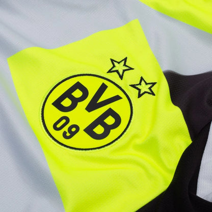 team logo on the PUMA Borussia Dortmund 2025/26 Away Shirt in Black and Yellow