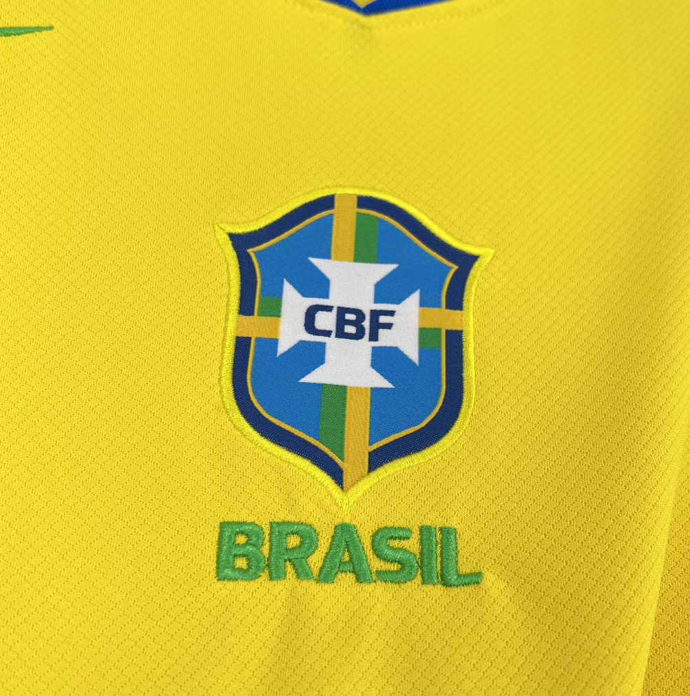 team logo view of the Brazil 25/26 Home Yellow Football Jersey designed by Nike