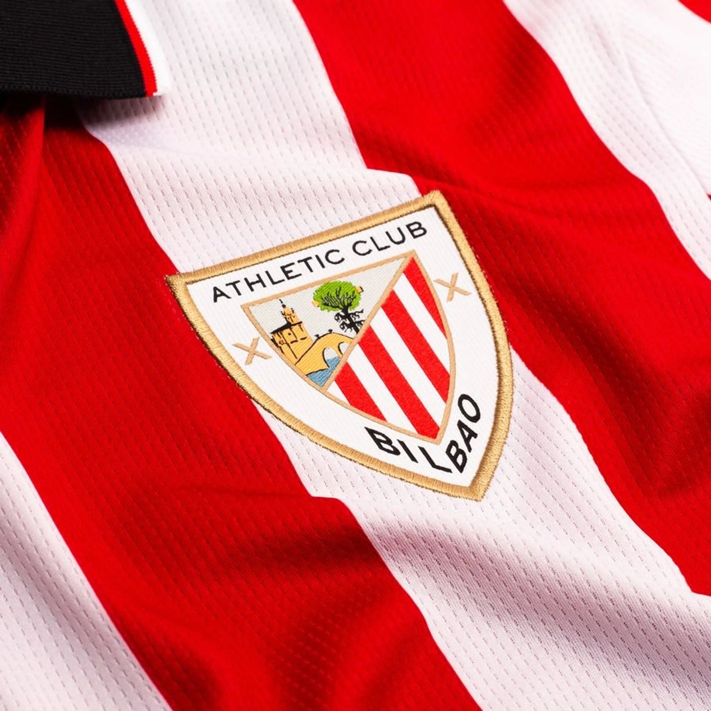 team logo view on the Castore Athletic Bilbao 2025/26 Home Red & White Shirt
