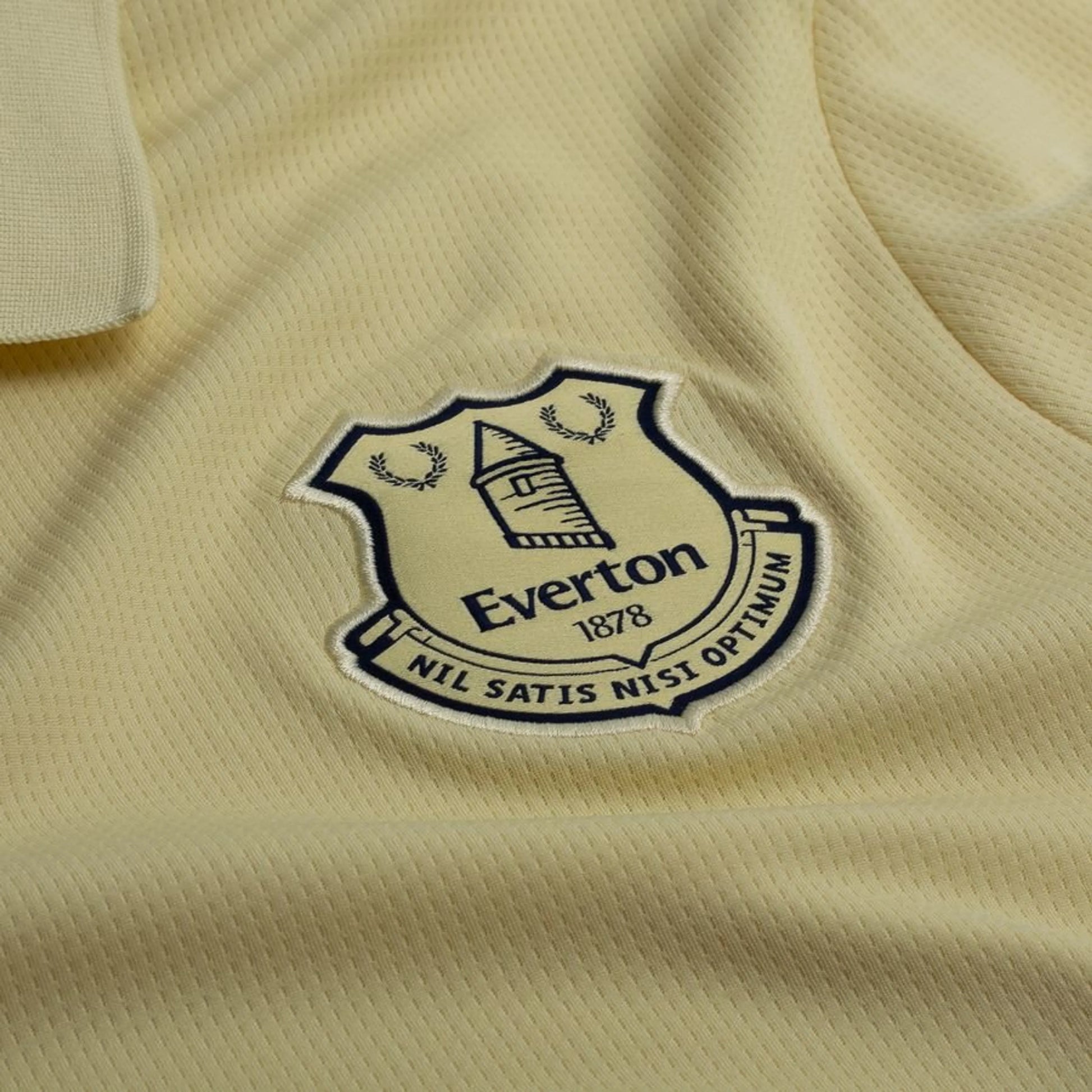 team logo view on the Castore Everton 2025/26 Away Yellow Shirt