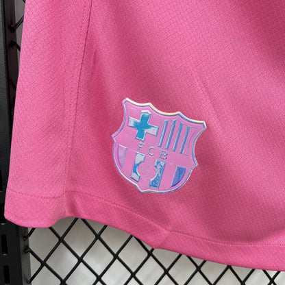 team logo view on the FC Barcelona 25/26 Special Edition Pink Shorts