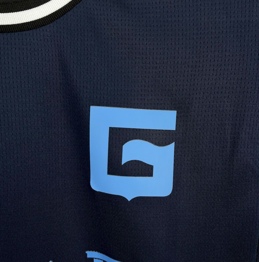 team logo view on the Girona 2025/26 Third Navy Jersey