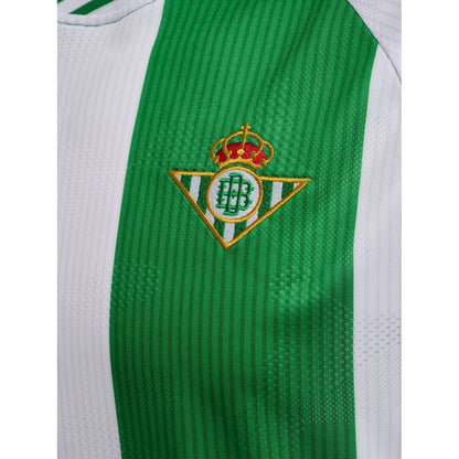team logo view on the Hummel Real Betis 2025/26 Home Green and White Shirt