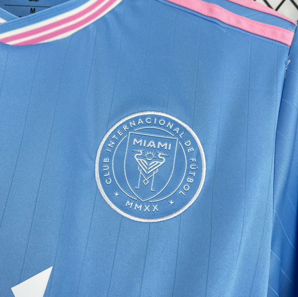 team logo view of the Inter Miami 25/26 Third Blue Football Short Sleeve Jersey Designed by Adidas
