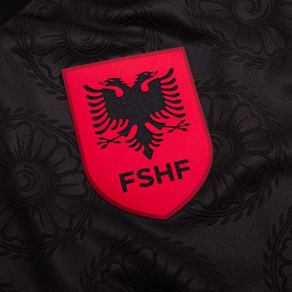 team logo view of the Macron Albania Third Black Shirt 2026/27