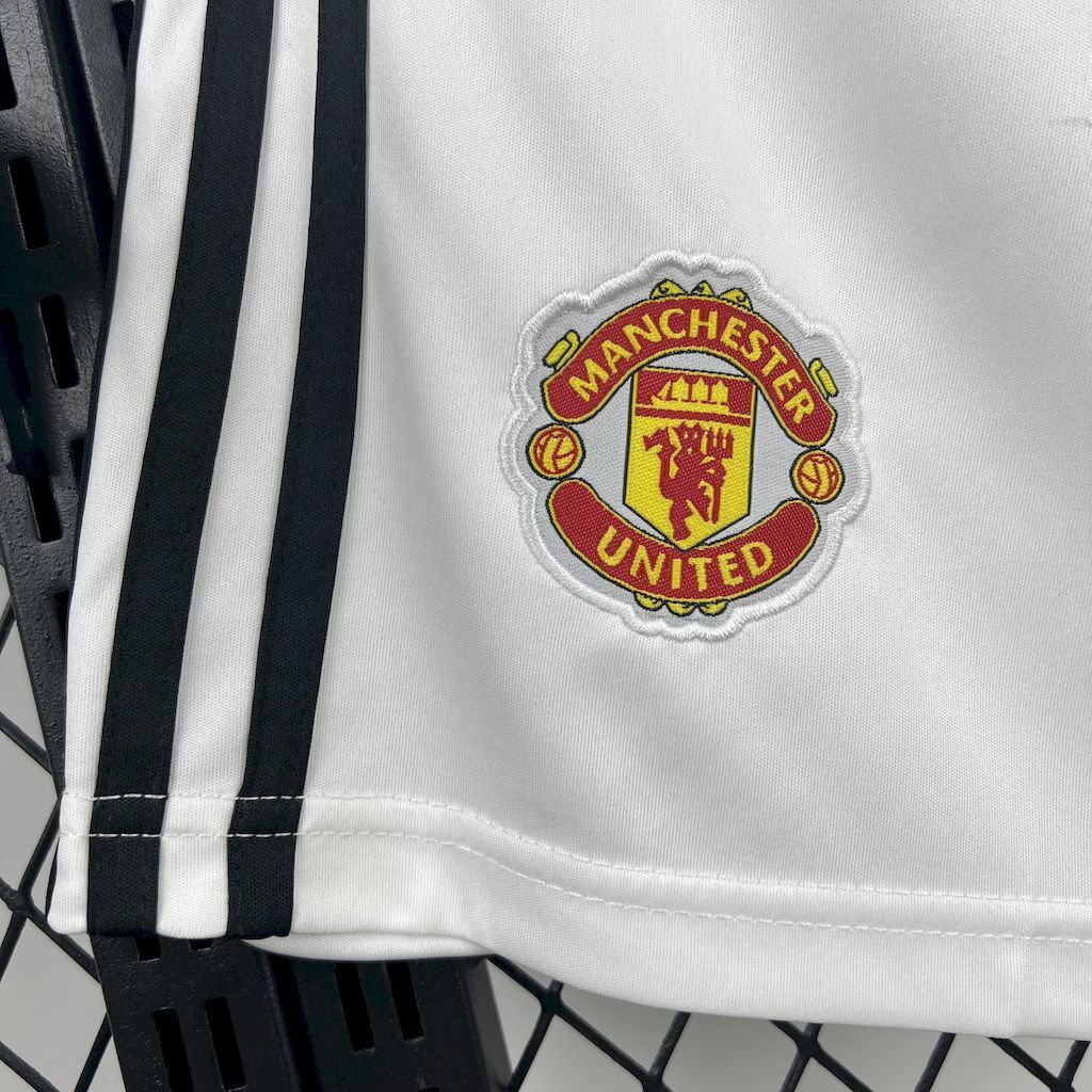 team logo view on the Manchester United 25/26 Home White Shorts