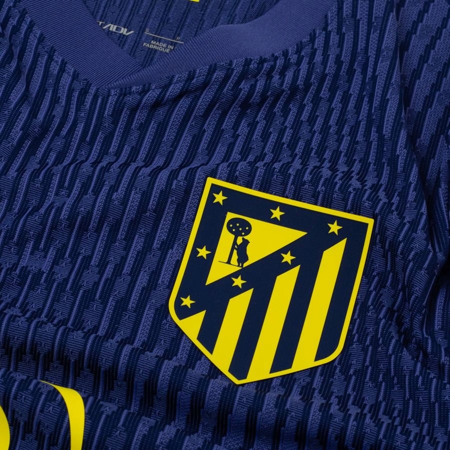 team logo view on the Nike Atletico Madrid 2025/26 Away Navy Jersey