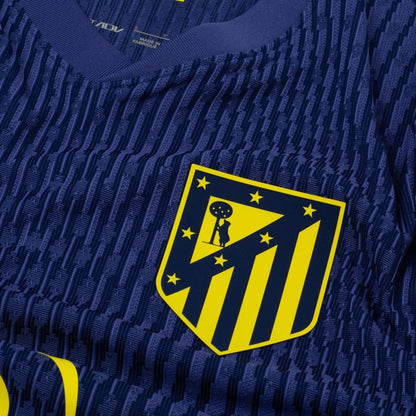 team logo view on the Nike Atletico Madrid 2025/26 Away Navy Jersey