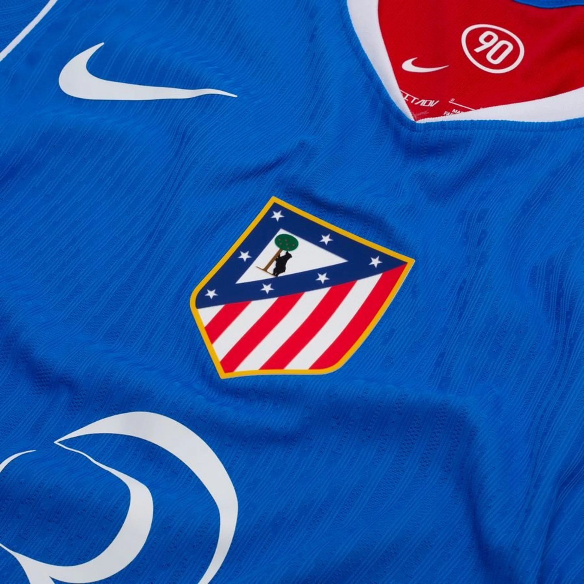 team logo view of the Nike Atletico Madrid 2025/26 Third Blue Jersey