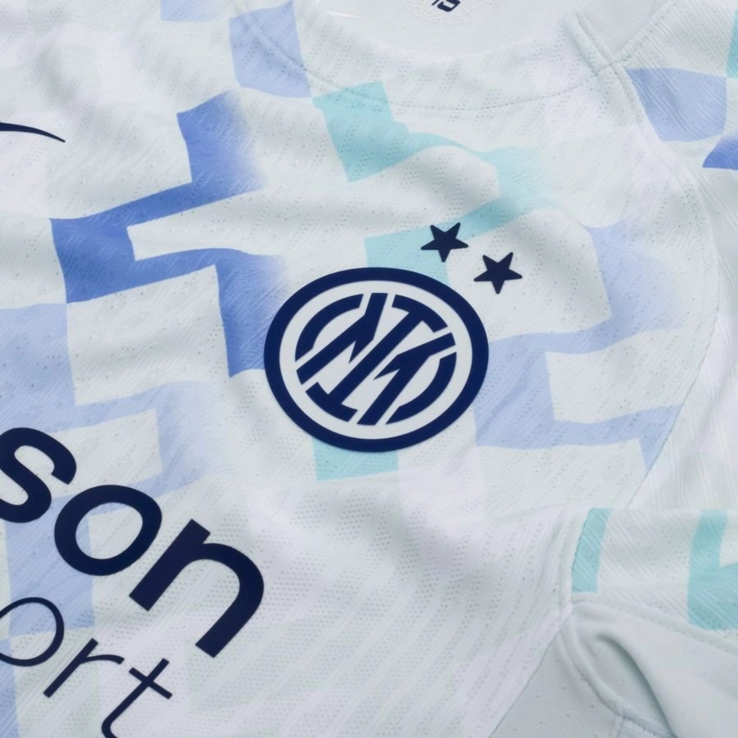 team logo view on the Nike Inter Milan 2025/26 Away White Jersey