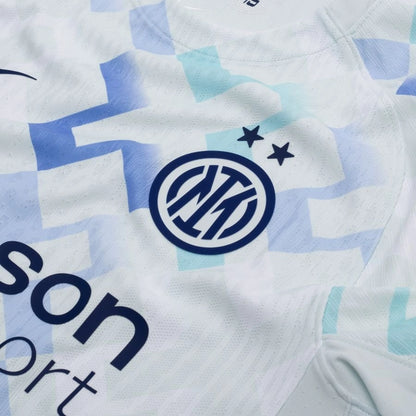 team logo view on the Nike Inter Milan 2025/26 Away White Jersey