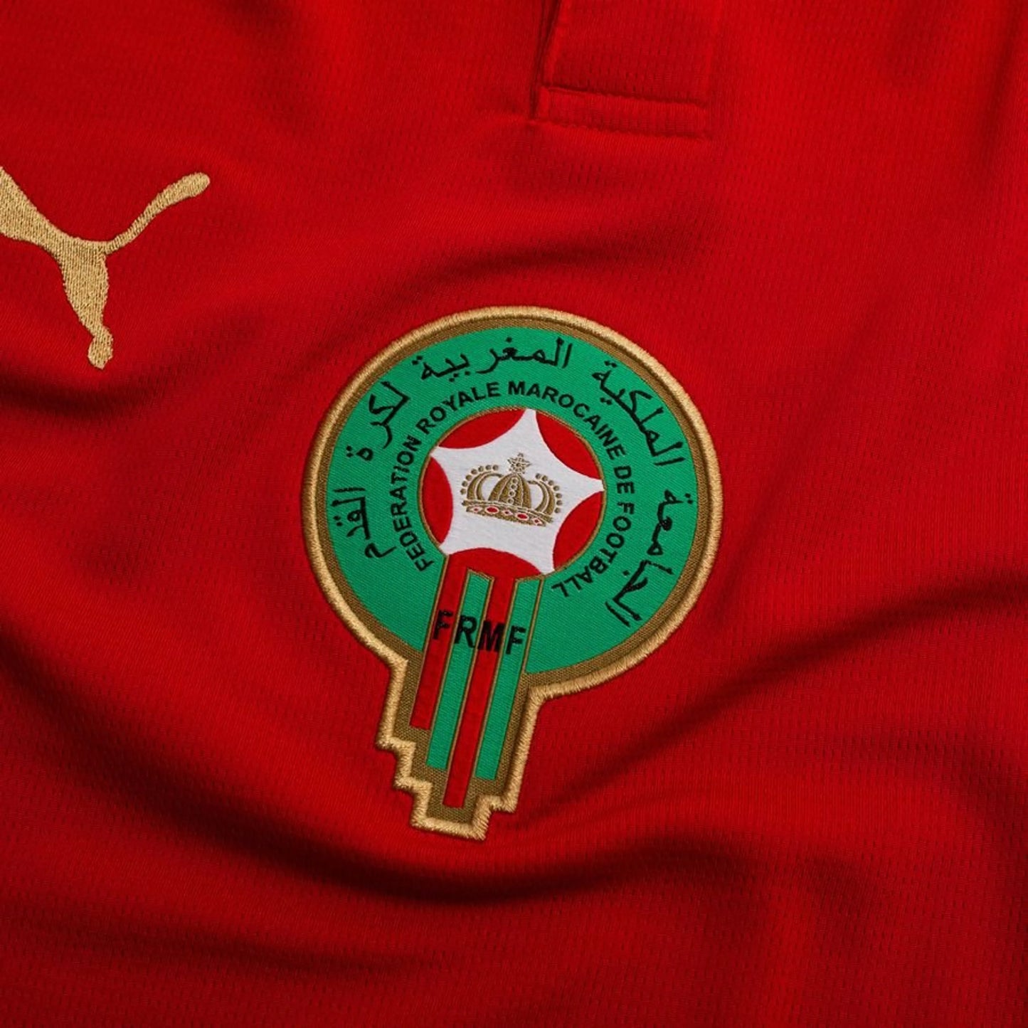 team logo view of the PUMA Morocco World Cup 2026 Home Shirt