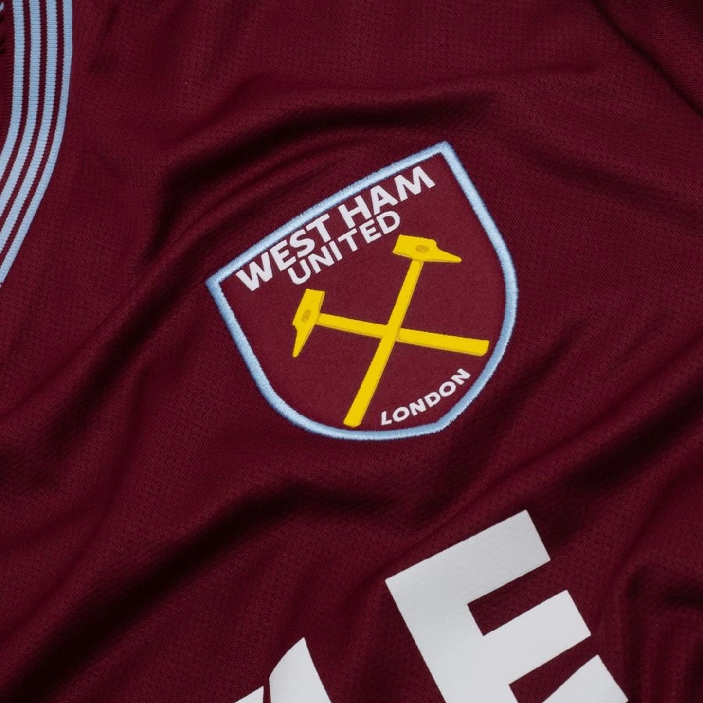 team logo view on the Umbro West Ham United 2025/26 Home Red Shirt