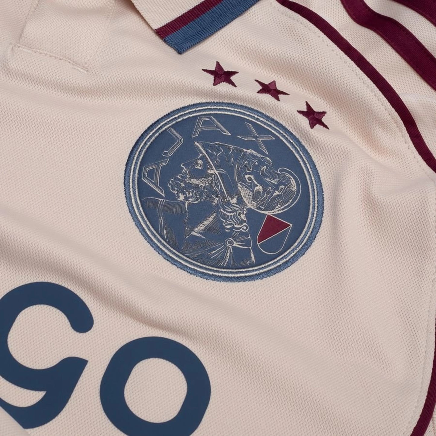 team logo view on the adidas Ajax 2025/26 Third White Shirt