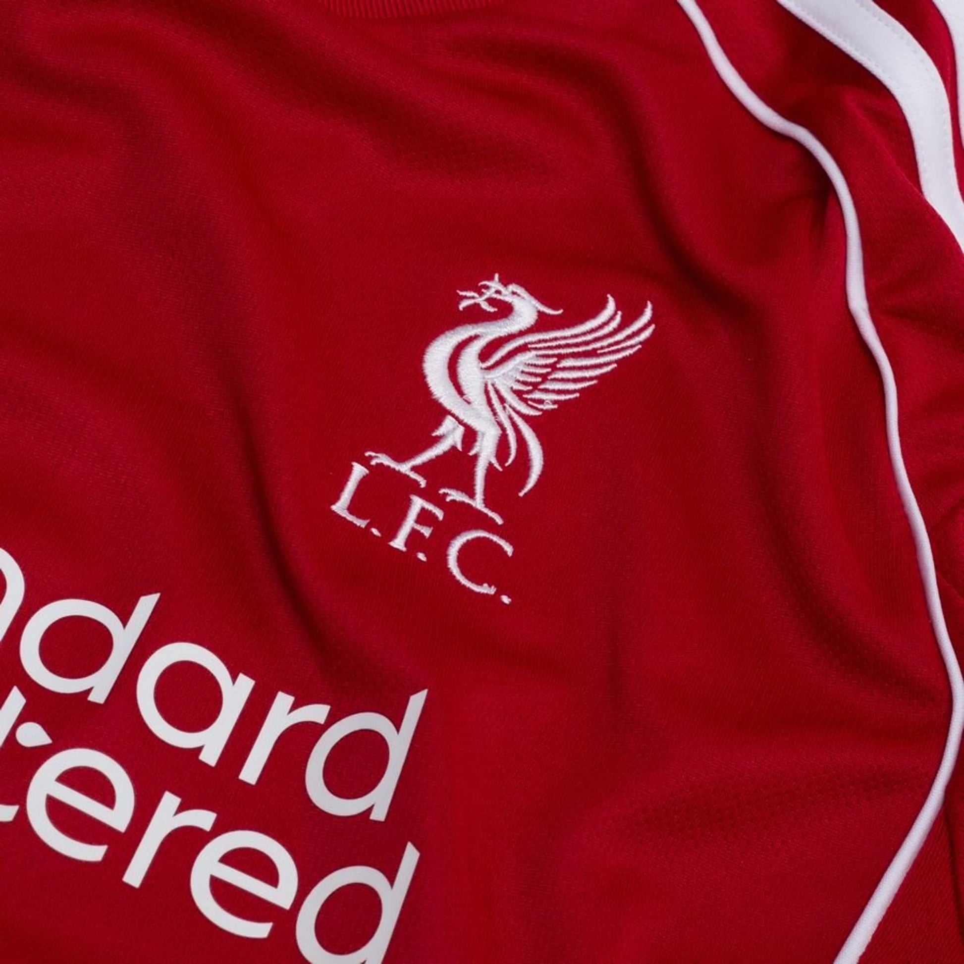 team logo view of the adidas Liverpool Home Shirt 2025/26 Women - Red/White