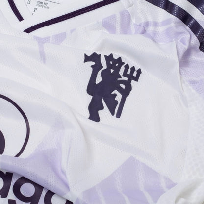 team logo view of the adidas Manchester United 2025/26 Away White Jersey
