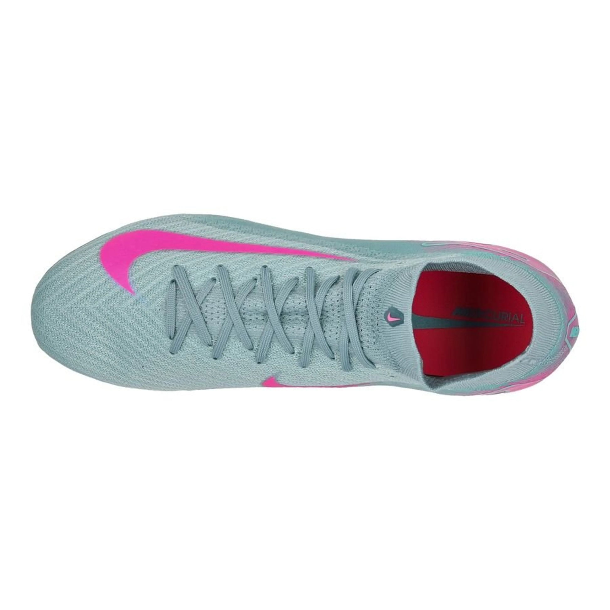 top view of the  Air Zoom Mercurial Superfly 10 Elite FG "Prism" Pack in a Blue/Pink colorway