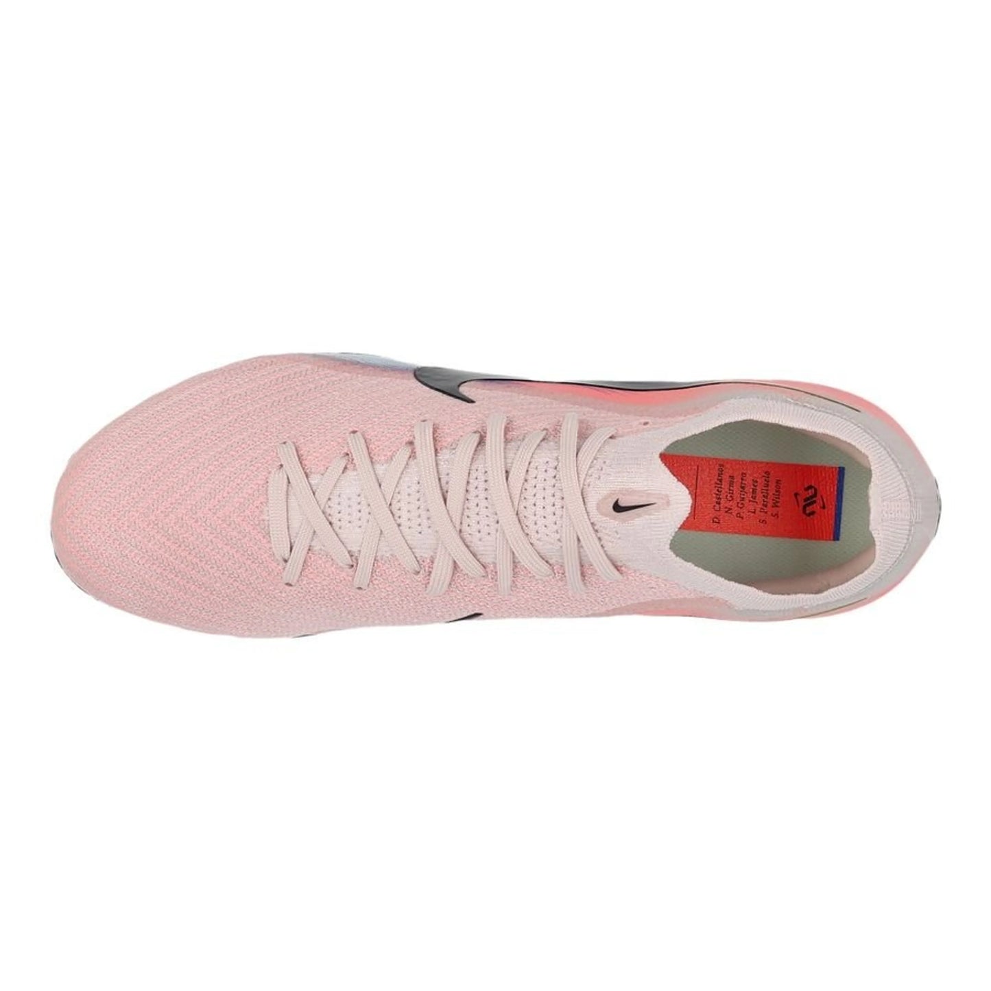 top view of the Nike Air Zoom Mercurial Vapor 16 Elite FG "United Chapter 2" Pack in a Pink/Blue/Black colorway