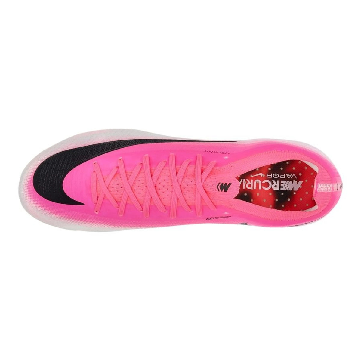 top view of the Nike Mercurial Vapor 17 Elite FG in Pink / White / Black (Breakout Pack)