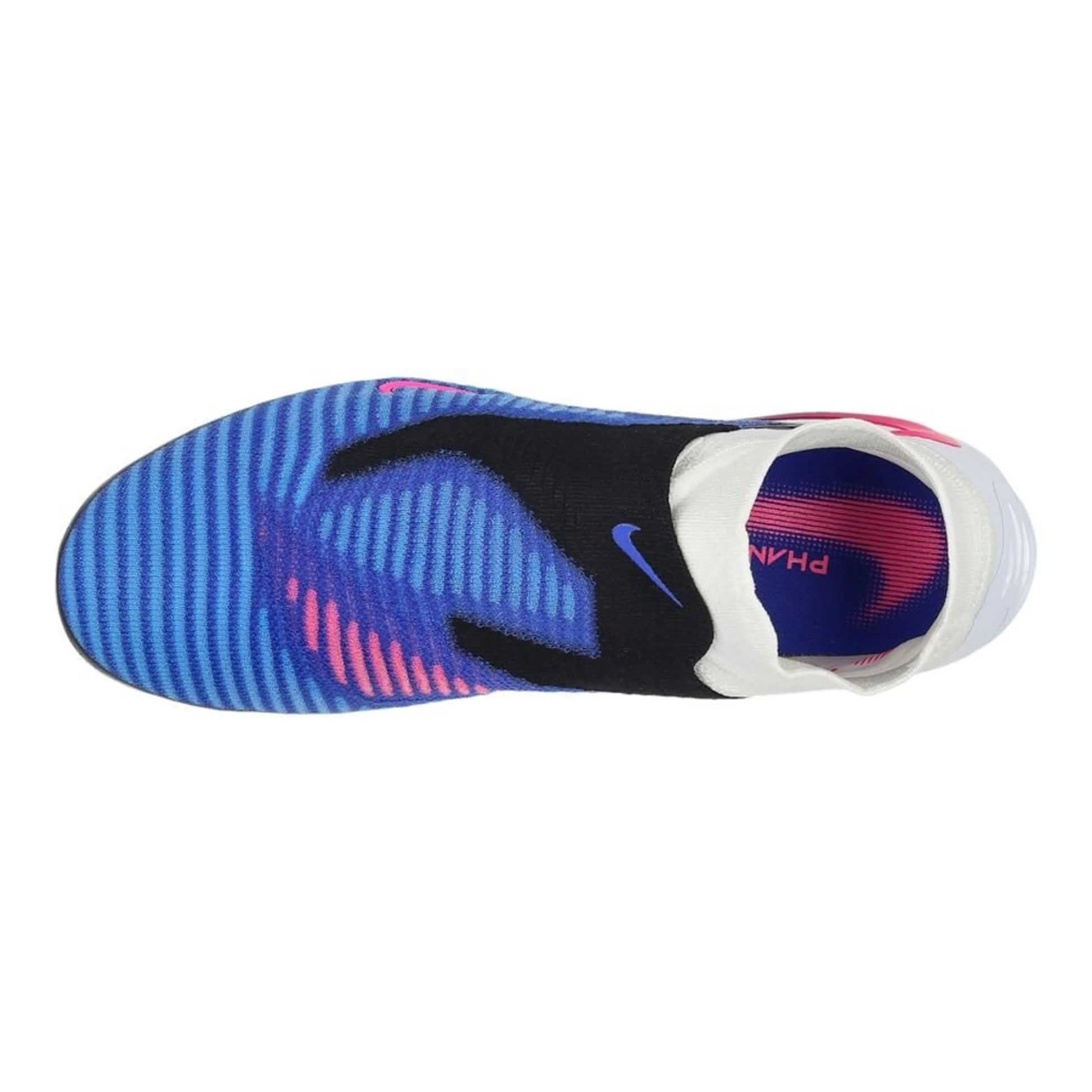 top view of the Nike Phantom 6 Elite High Cut AG-PRO in Racer Blue / Pink Blast / White (Attack Pack)