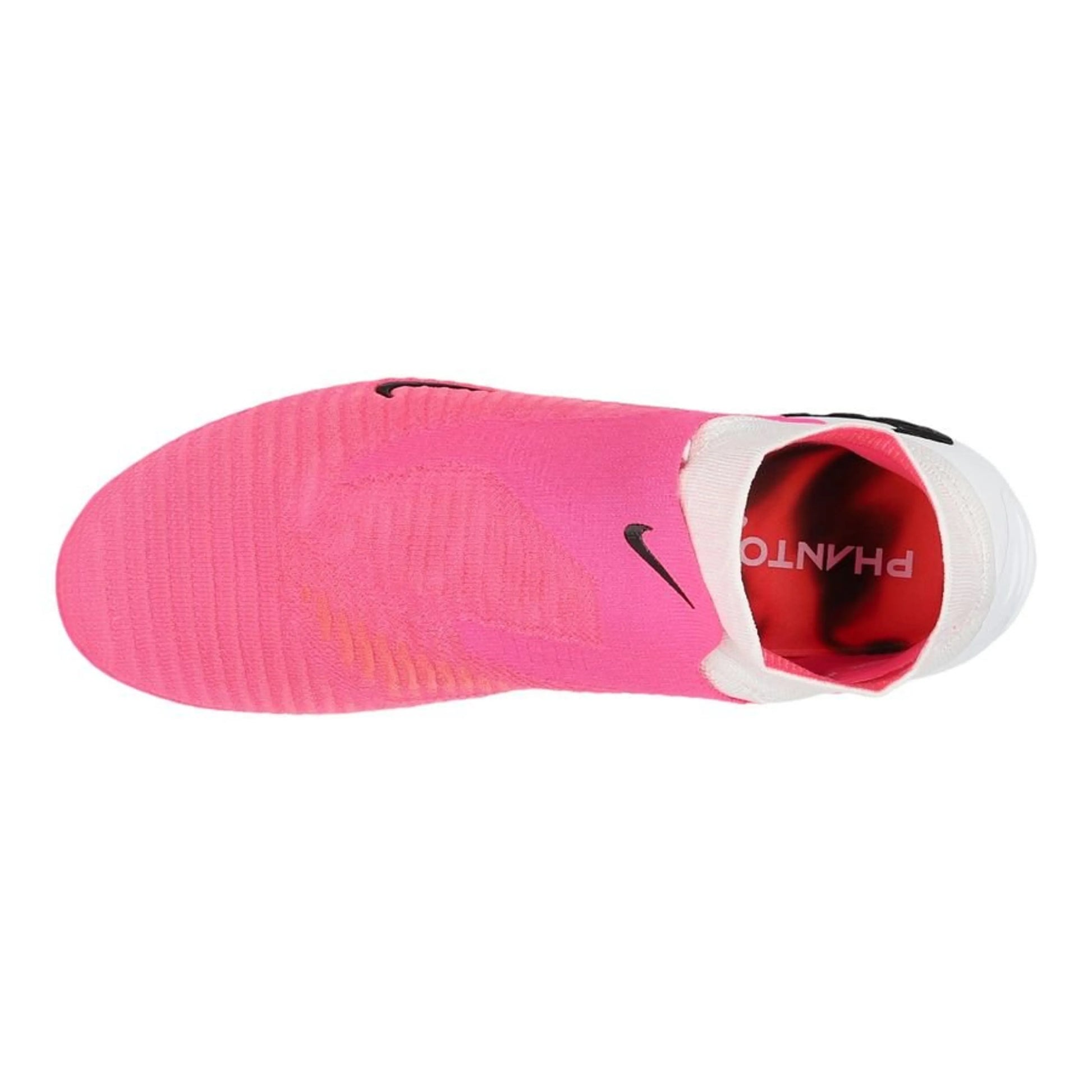 top view of the Nike Phantom 6 Elite High Cut FG in Pink / White / Black (Breakout Pack)