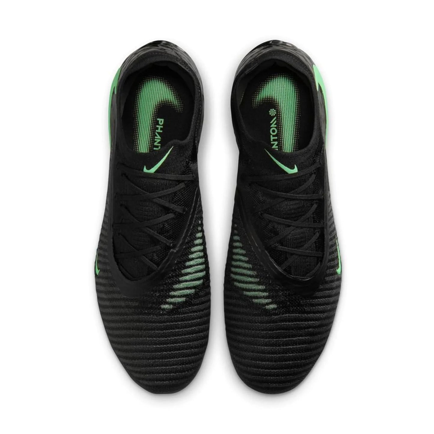 top view of the Nike Phantom 6 Elite Low Cut FG from the Shadow Pack in Black/Green