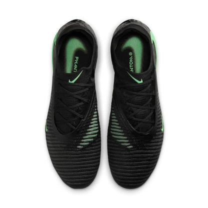 top view of the Nike Phantom 6 Elite Low Cut FG from the Shadow Pack in Black/Green