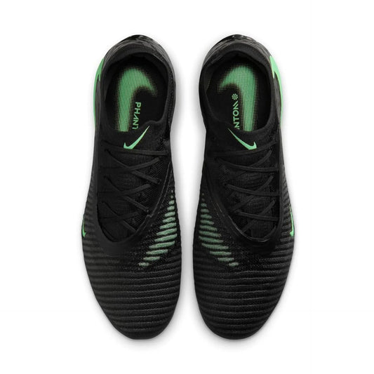 top view of the Nike Phantom 6 Elite Low Cut FG from the Shadow Pack in Black/Green