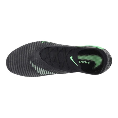 top view of the Nike Phantom 6 Elite Low Cut SG-PRO in Black/Green from the Shadow Pack 