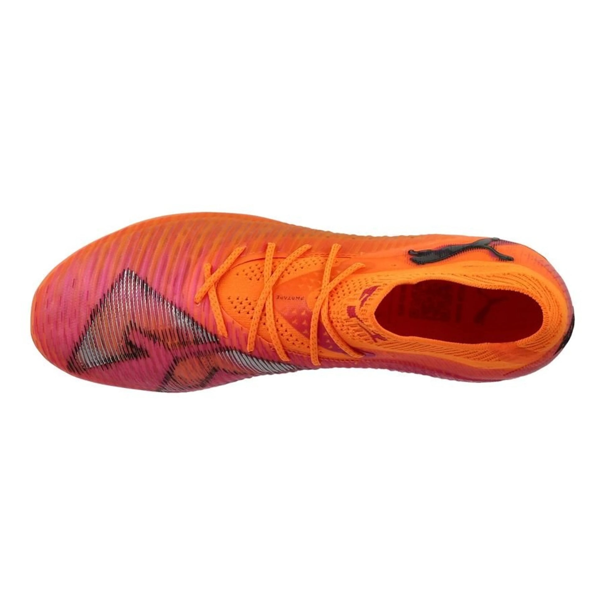 top view of the PUMA Future 8 Ultimate SG in Heat Fire / PUMA Black / Ravish (Hot Pursuit Pack)