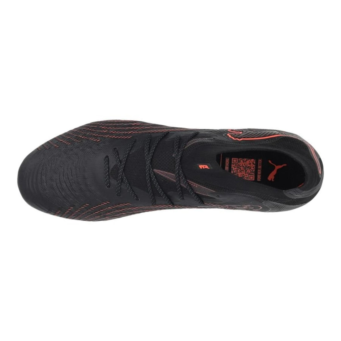 top view PUMA Future 9 Ultimate FG Eclipse in Black/Red/Gray colorway