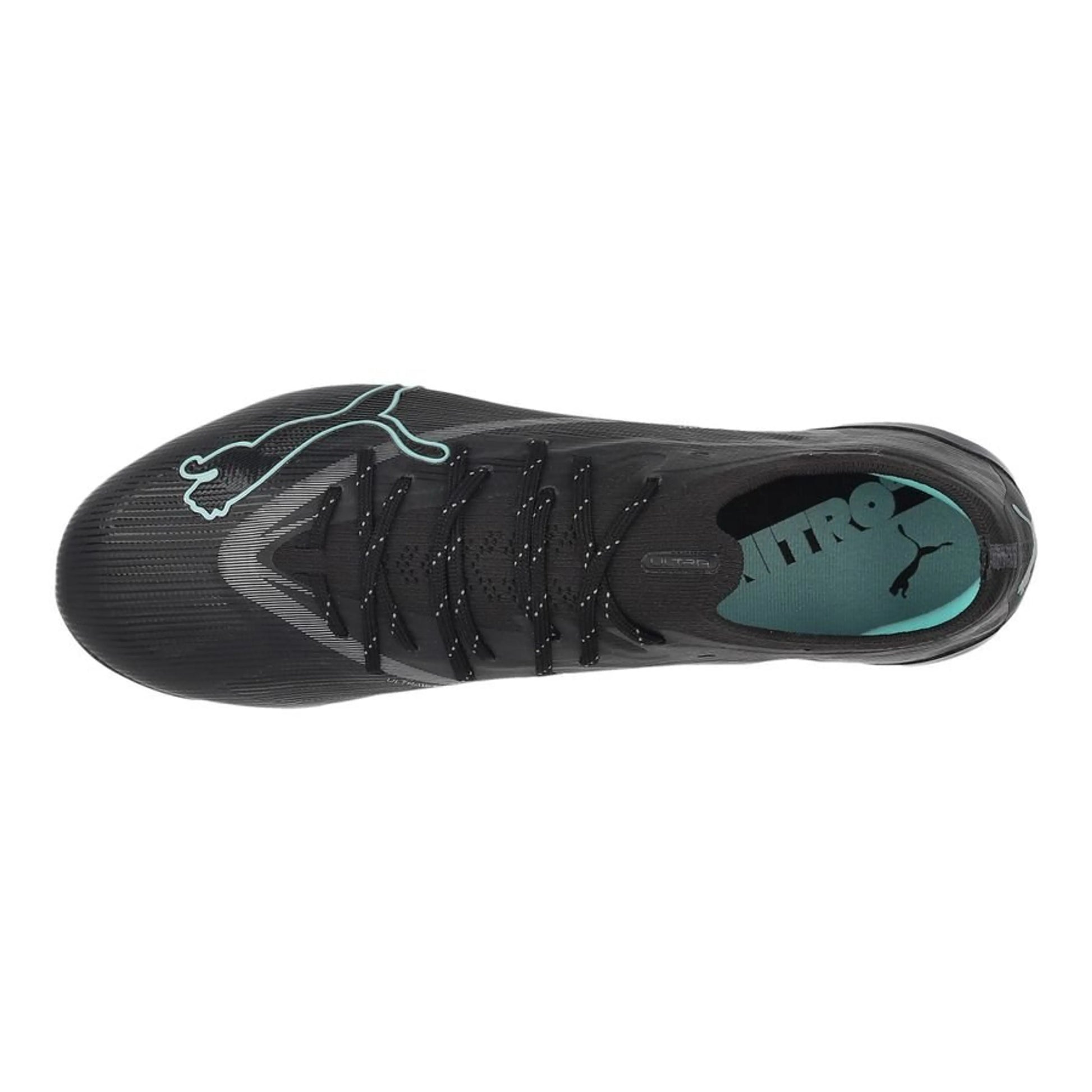 top view of the PUMA Ultra Nitro 7 Ultimate FG in Black from the Eclipse Pack