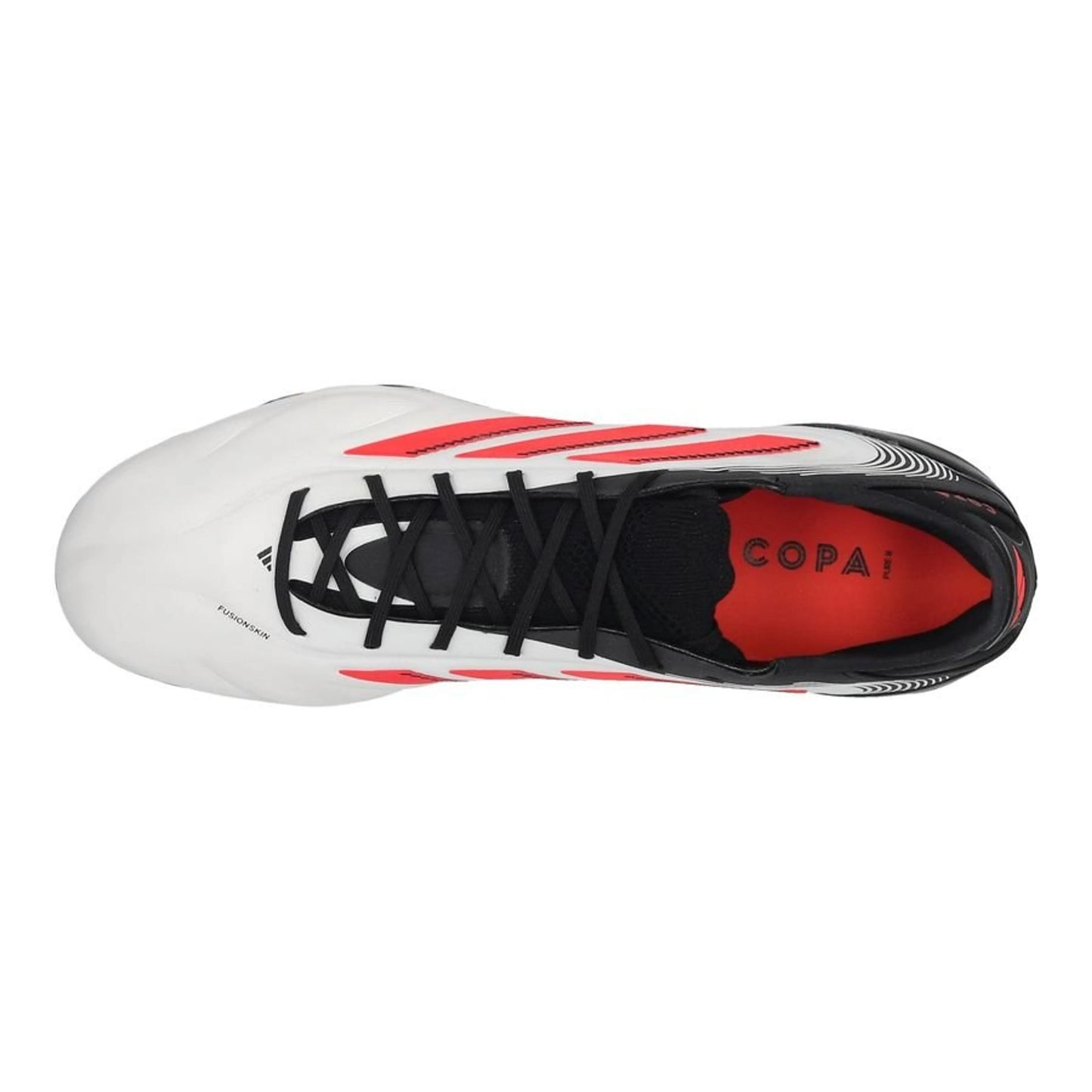 top view of the adidas Copa Pure Elite III FG "Pure Victory" Pack White/Red/Black colorway