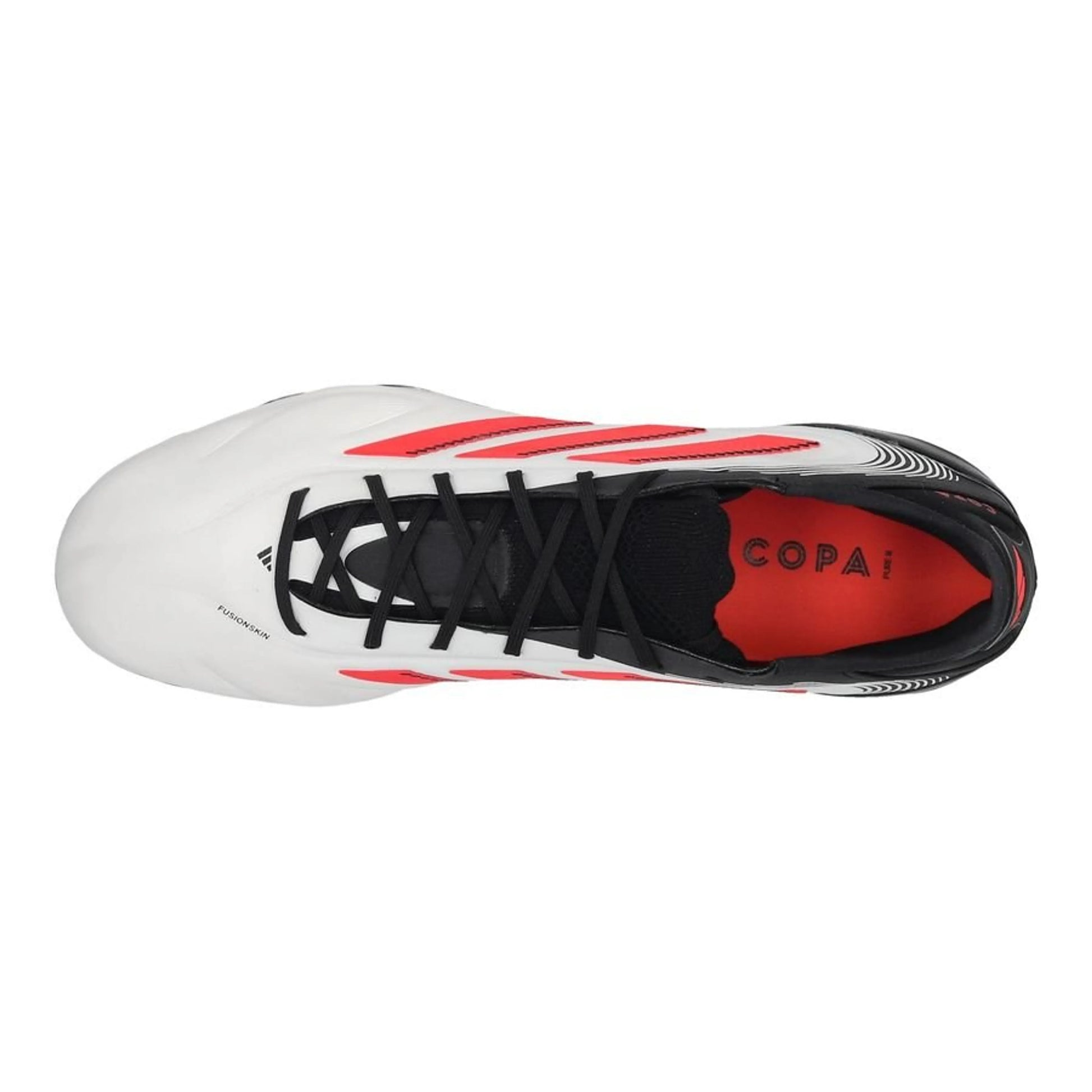 top view of the adidas Copa Pure Elite III FG "Pure Victory" Pack White/Red/Black colorway