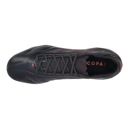 top view of the adidas Copa Pure Elite III FG "Stealth Victory" Pack in a Black/Copper/Red colorway