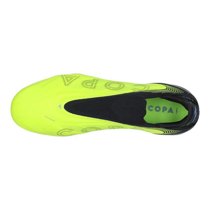 top view of the adidas Copa Pure Elite III Laceless FG "Mystic Victory" pack in Lemon/Black colorway